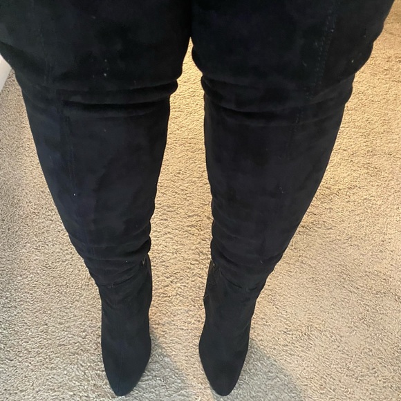 Steve Madden black suede over the knee boots - Picture 3 of 4